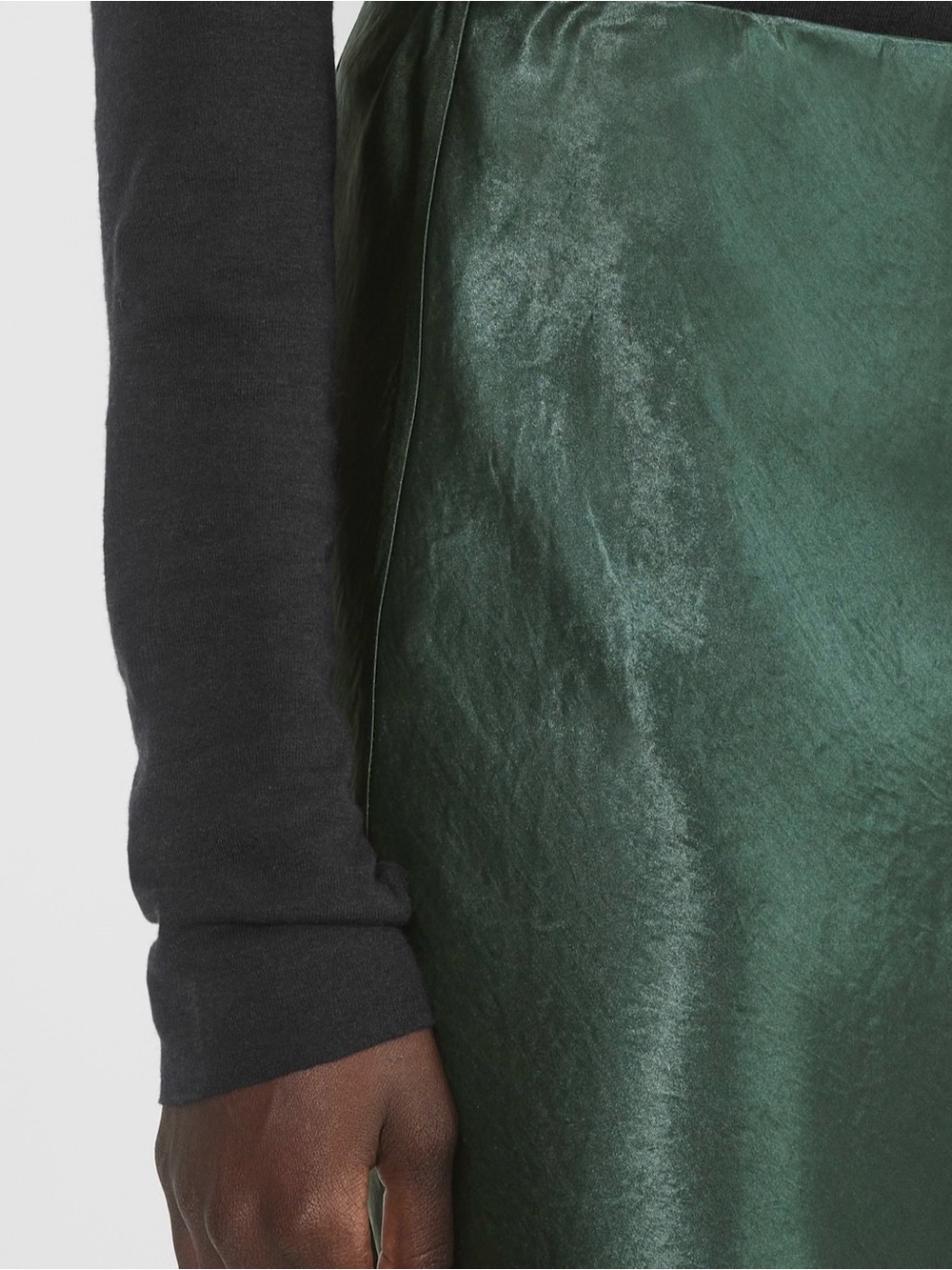 Babaton Emerald Green Satin Maxi Skirt - Picture 4 of 7